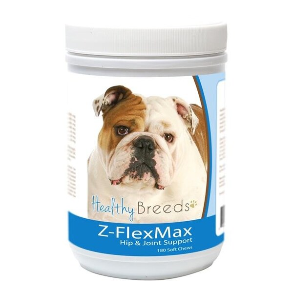 Healthy Breeds Healthy Breeds 840235156352 Bulldog Z-Flex Max Dog Hip & Joint Support - 180 Count - 840235156352