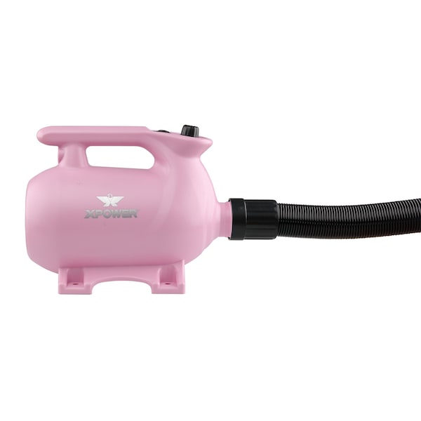 Xpower High Velocity Variable Speed Pet Dryer with 2-Stage Heat Settings - Pastel Pink - B-123-PASTEL-PINK