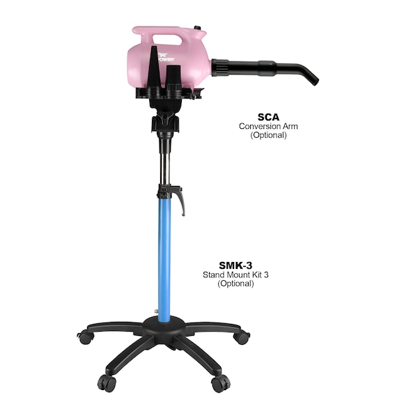 Xpower High Velocity Variable Speed Pet Dryer with 2-Stage Heat Settings - Pastel Pink - B-123-PASTEL-PINK