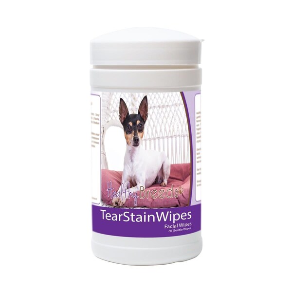 Healthy Breeds Toy Fox Terrier Tear Stain Wipes - 70 Count, 70PK - 840235177258