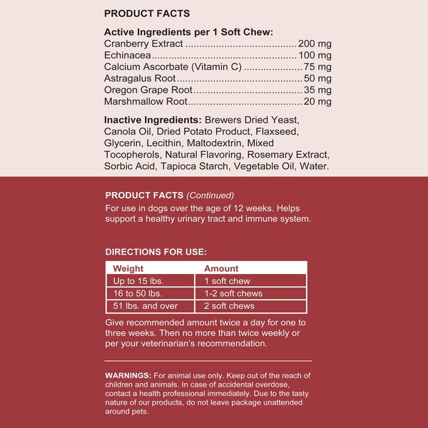 Chew + Heal Cranberry UTI Protection - 120 Chews - CH-CRANBERRY-120