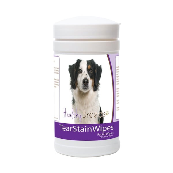 Healthy Breeds Miniature American Shepherd Tear Stain Wipes, 70PK - 840235182054
