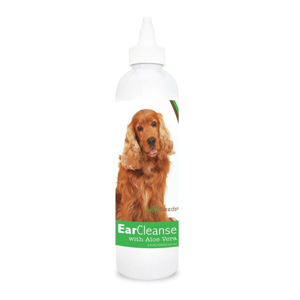 Healthy Breeds 8 oz Cocker Spaniel Ear Cleanse with Aloe Vera Cucumber Melon - 840235105558