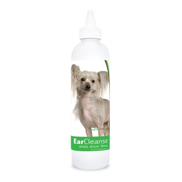 Healthy Breeds 8 oz Chinese Crested Ear Cleanse with Aloe Vera Cucumber Melon - 840235105282