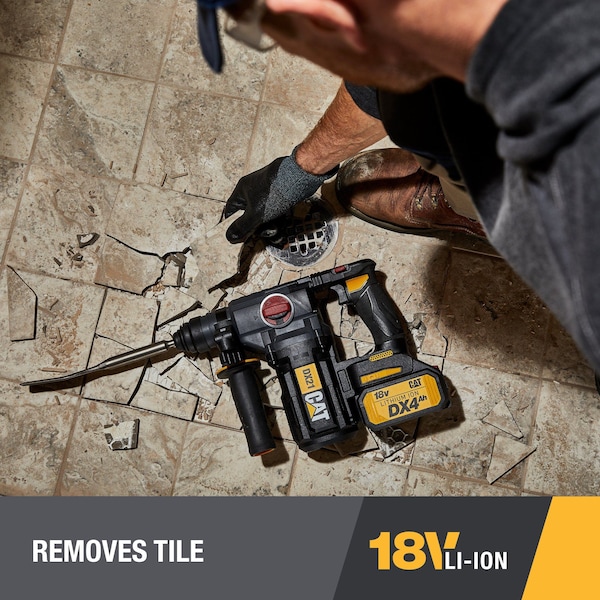 Caterpillar Cat 18V 1 FOR ALL 1 in. Cordless Rotary Hammer Drill with Brushless Motor - DX21