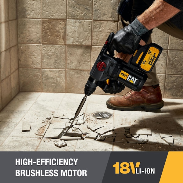 Caterpillar Cat 18V 1 FOR ALL 1 in. Cordless Rotary Hammer Drill with Brushless Motor - DX21
