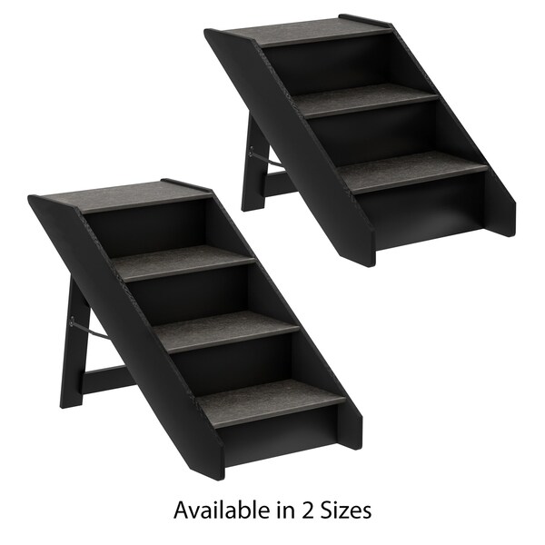 Pet Adobe Folding Pet Stairs with Carpeted Foldable Wood for Home /Travel, Dogs, Cats, Pets up to 80-pounds - 772617DGM