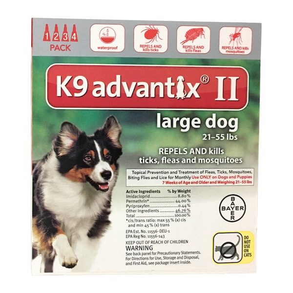 Bayer Elanco K9 Advantix II Liquid Dog Flea Drops Imidacloprid/Permethrin/Pyriproxyfen 0.34 oz - 81520399-AXR