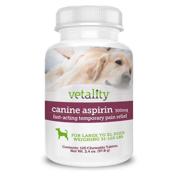 Tevra Brands 300mg Vetality Canine Aspirin Chewable Tables, 120 Tablets - 190623300639