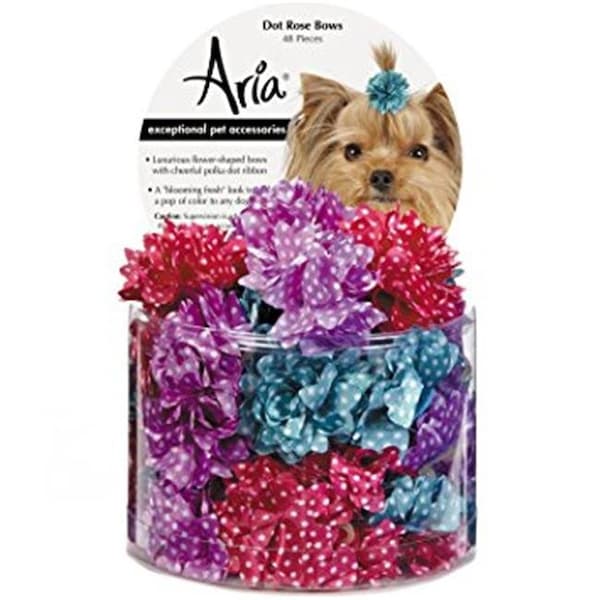 Petedge Aria Dot Rose Bows Canisters; 48 Piece - DT1052 48
