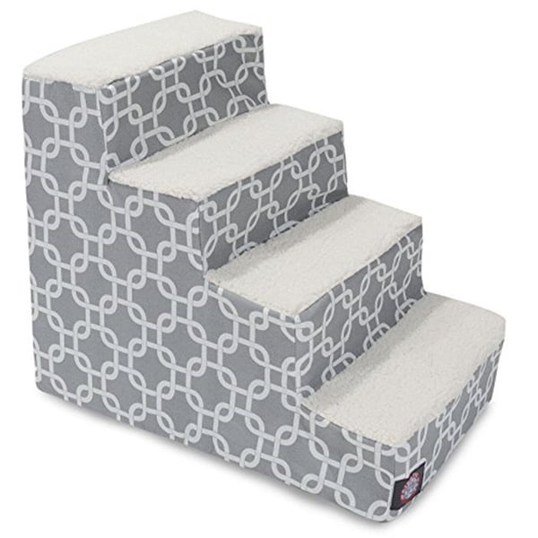 River Soap Co MajesticPet  4 Step Links Sherpa Pet Stairs, Gray - MA331192