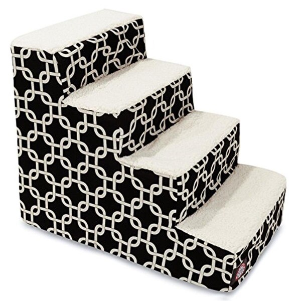River Soap Co MajesticPet  4 Step Links Sherpa Pet Stairs, Black - MA331220