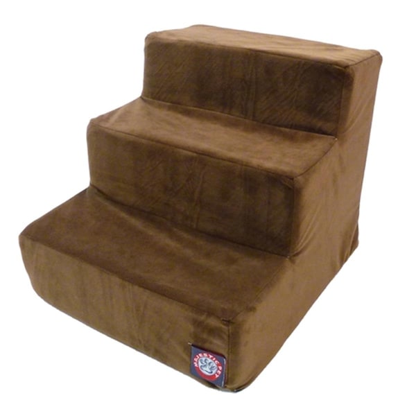 Majestic Pet 3 Step Chocolate Suede Pet Stairs - 788995675082
