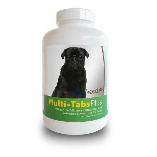 Healthy Breeds Healthy Breeds 840235140641 Pug Multi-Tabs Vitamin Plus Chewable Tablets; 180 Count - 840235140641