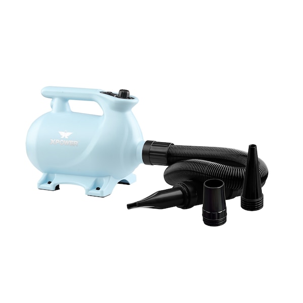 Xpower High Velocity Variable Speed Pet Dryer with 2-Stage Heat Settings - Sky Blue - B-123-SKY-BLUE