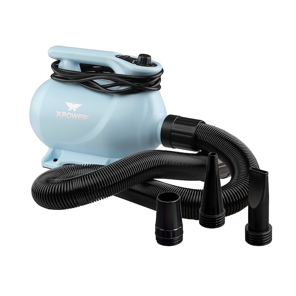 Xpower High Velocity Variable Speed Pet Dryer with 2-Stage Heat Settings - Sky Blue - B-123-SKY-BLUE