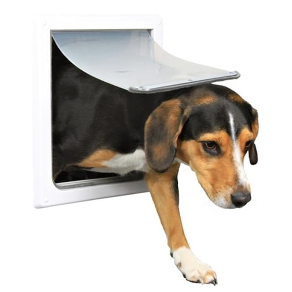 Trixie Pet Products TRIXIE Pet Products 3878 2-Way Locking Dog Door; Small - Medium Dogs; White - 3878