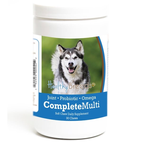 Healthy Breeds Alaskan Malamute all in one Multivitamin Soft Chew, 90PK - 192959009422