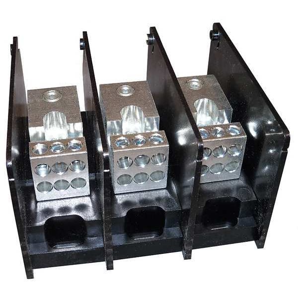 Mersen Pwr Dist Block, 175A, 3P, 6P Secndry, 600VAC - MPDB67563