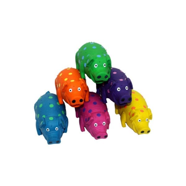 Multipet Multipet Globlets Assorted Latex Polka Dot Pig Dog Toy Large 1 pk - 61004