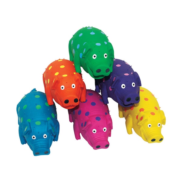 Multipet Multipet Globlets Assorted Latex Polka Dot Pig Dog Toy Large 1 pk - 61004