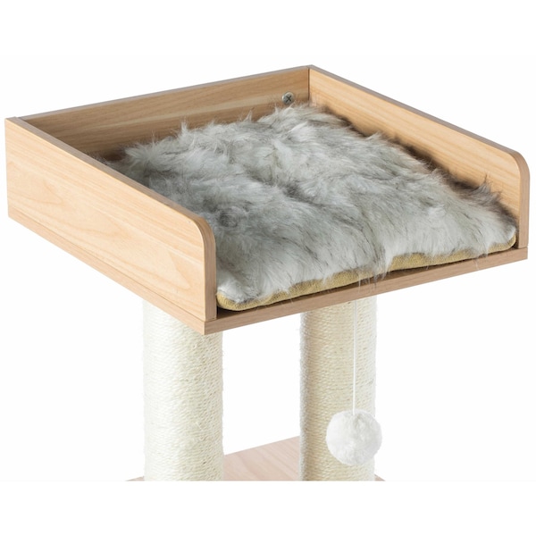 Pawsmark Cat Tree Play House Condo Cube Cave, Platform, Scratcher Post and Ball Toy - QI003734