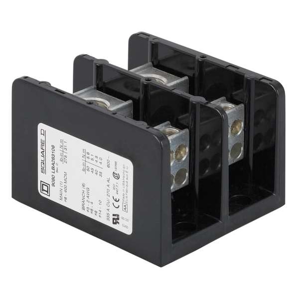 Square D Min Pwr Dist Block, 115A, 2P, 10-2AWG, 600V - 9080LBA261104