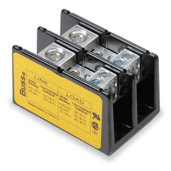 Eaton Bussmann Min Pwr Dist Block, 175A, 2P, 4P Secondary - 16220-2