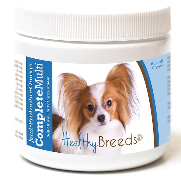 Healthy Breeds Papillon All in One Multivitamin Soft Chew, 60PK - 192959008630