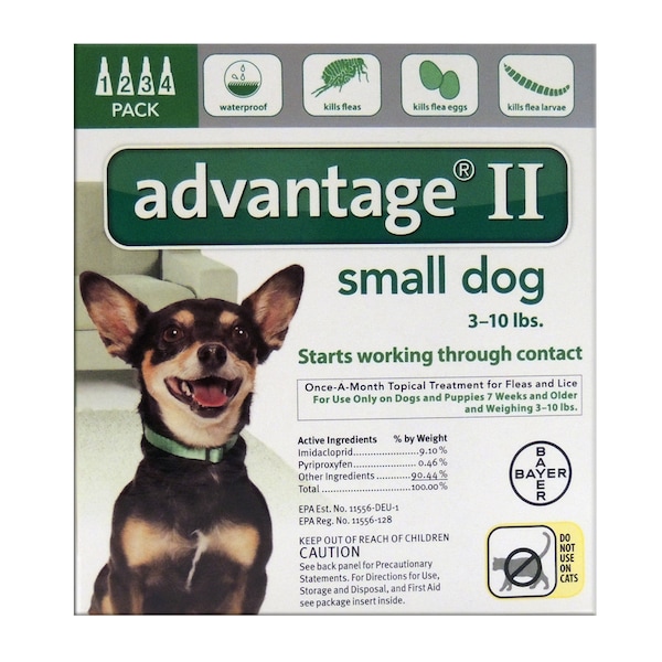 Bayer Elanco Advantage II Liquid Dog Flea Drops Imidacloprid/Pyriproxyfen 0.056 oz - 81520240-AGD