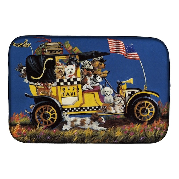 Carolines Treasures Carolines Treasures PPP3264DDM 14 x 21 in. Pet Taxi Multiple Dog Breeds Dish Drying Mat - PPP3264DDM