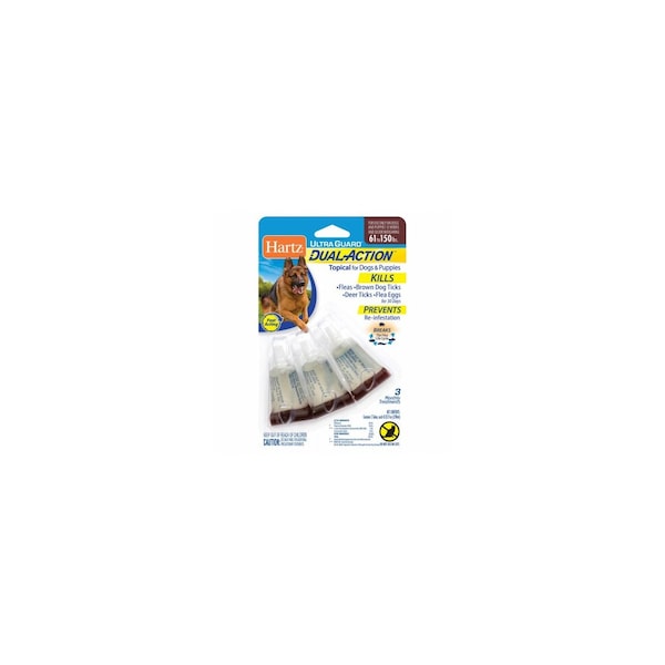 Hartz Mountain Corporaton UltraGuard Dual-Action Topical Flea & Tick Drops, 61-150 Lb. Dogs, 3PK - 15651