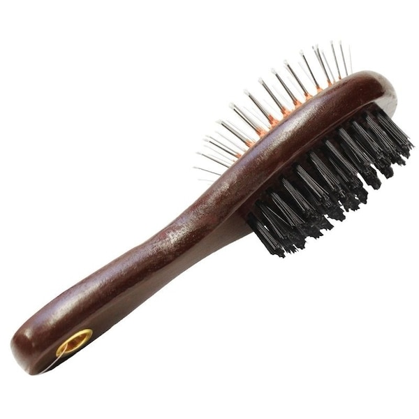 Aloe Care 00 Pin and Bristle Brush, 2in1, Wood - 550
