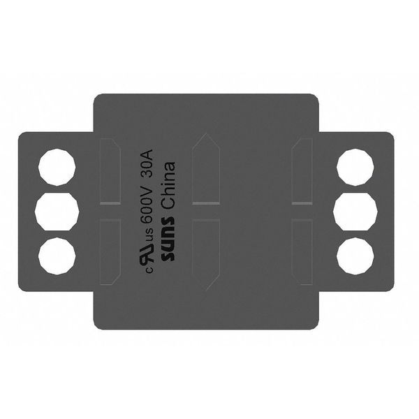 Zoro Select Terminal Strip, 30A, 2 Pole, 600VAC - 6YH63