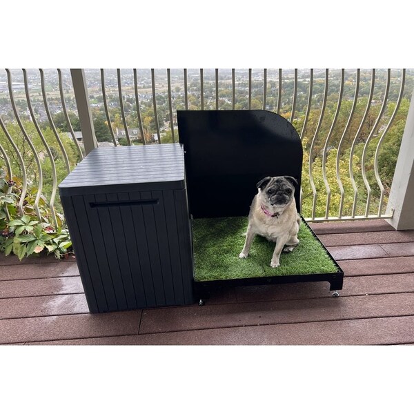 K9 Kennel Store 2ft X 2ft Quick N Clean Potty Station W/Plastic Potty Attendant and Pee Guard - 2X2PS-PPA-PG