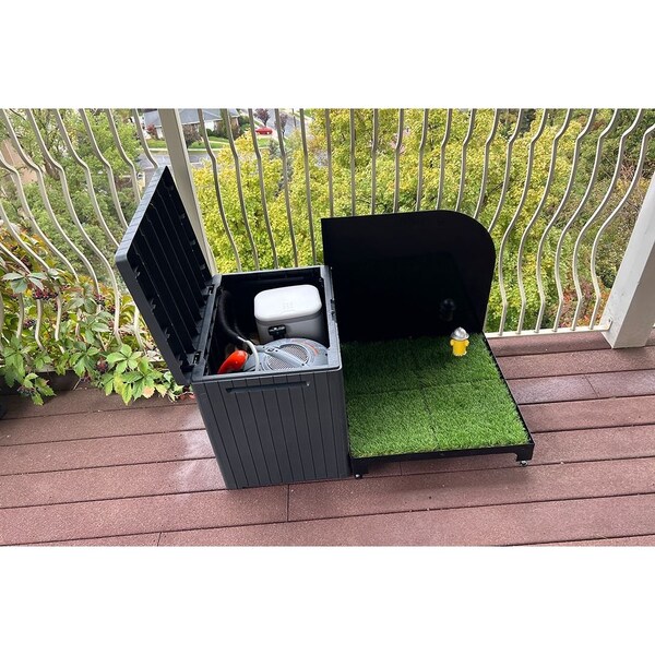 K9 Kennel Store 2ft X 2ft Quick N Clean Potty Station W/Plastic Potty Attendant and Pee Guard - 2X2PS-PPA-PG