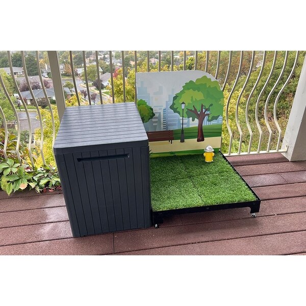 K9 Kennel Store 2ft X 2ft Quick N Clean Potty Station W/Plastic Potty Attendant and Pee Guard - 2X2PS-PPA-PG