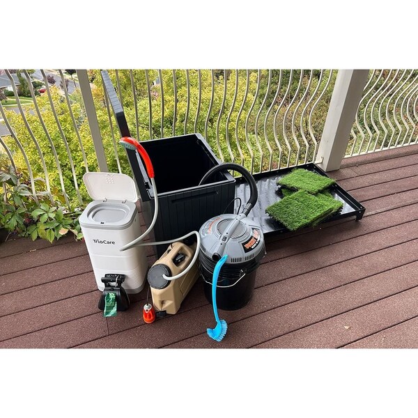 K9 Kennel Store 2ft X 2ft Quick N Clean Potty Station W/Plastic Potty Attendant and Pee Guard - 2X2PS-PPA-PG