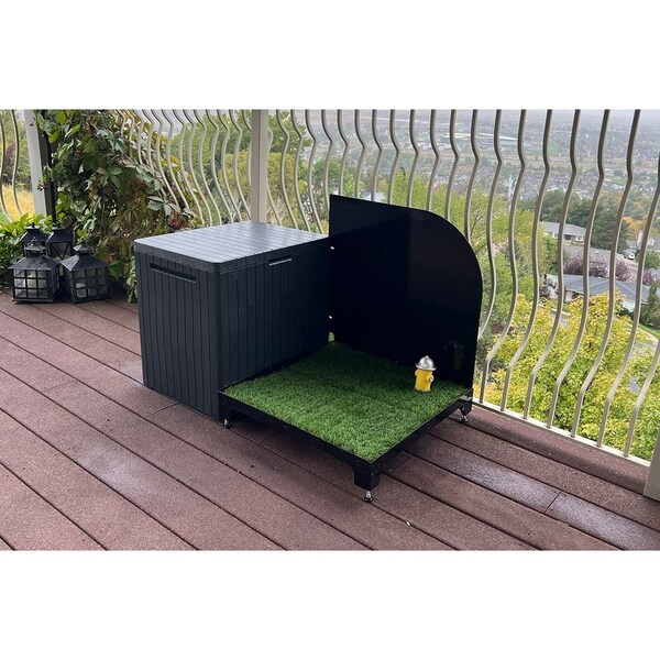 K9 Kennel Store 2ft X 2ft Quick N Clean Potty Station W/Plastic Potty Attendant and Pee Guard - 2X2PS-PPA-PG