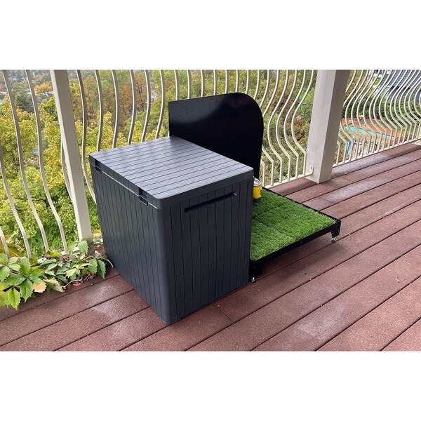 K9 Kennel Store 2ft X 2ft Quick N Clean Potty Station W/Plastic Potty Attendant and Pee Guard - 2X2PS-PPA-PG