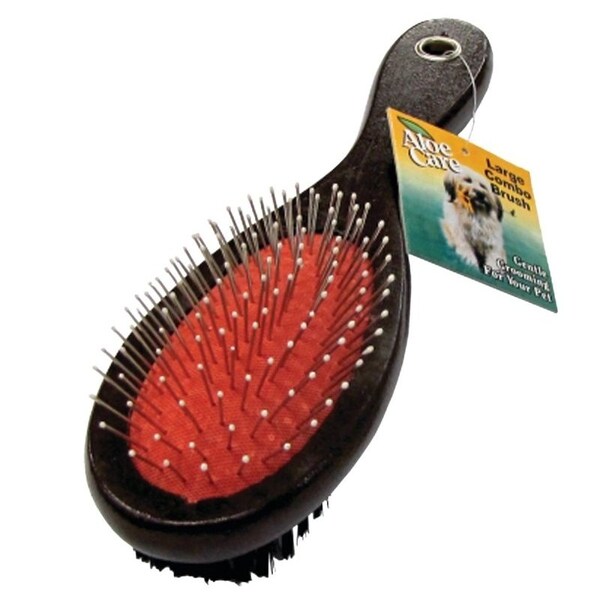 Aloe Care 0 Pin and Bristle Brush Combo, Large, Fiber, Dog - 6408