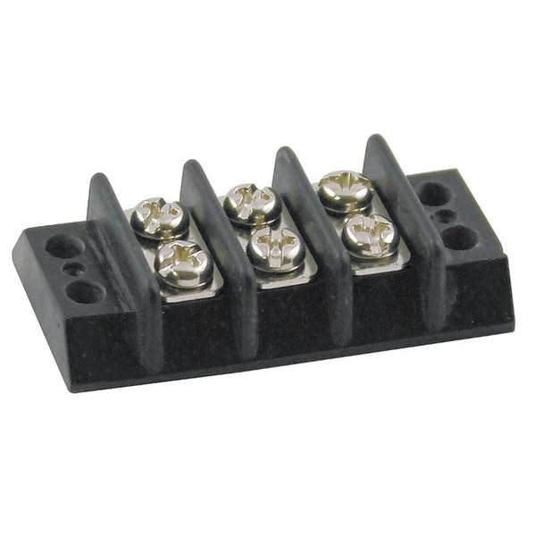 Zoro Select Terminal Strip, 15A, 3 Pole, 300VAC - 6ZEF3