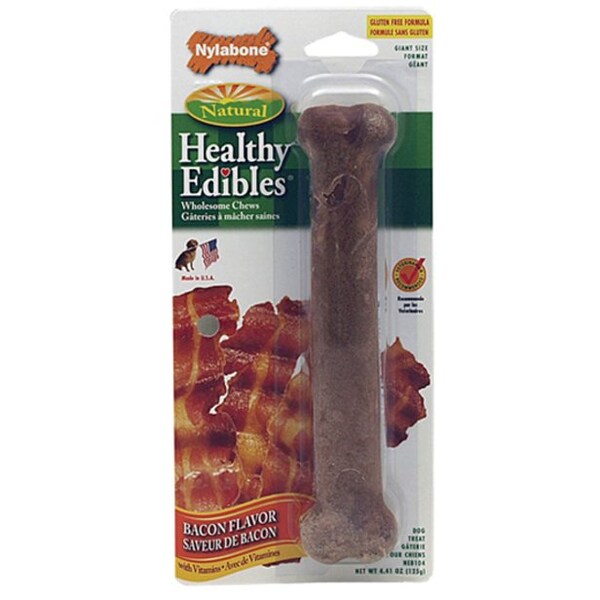 Nylabone Healthy Edibles Lng Lstng Bacon Treats W - NEB103P