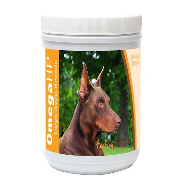Healthy Breeds Healthy Breeds 840235117285 Doberman Pinscher Omega HP Fatty Acid Skin & Coat Support Soft Chews; 90 Count - Brown - 840235117285