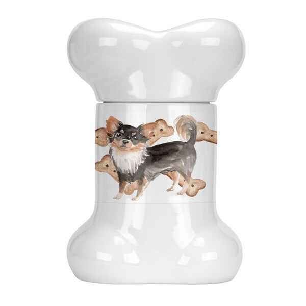 Beaugalan Long Coated Chihuahua Bone Shaped Treat Jar - BE2895226