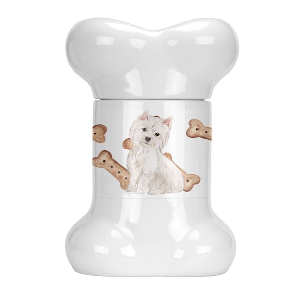 Beaugalan Westie Highland White Terrier Bone Shaped Treat Jar - BE2887428