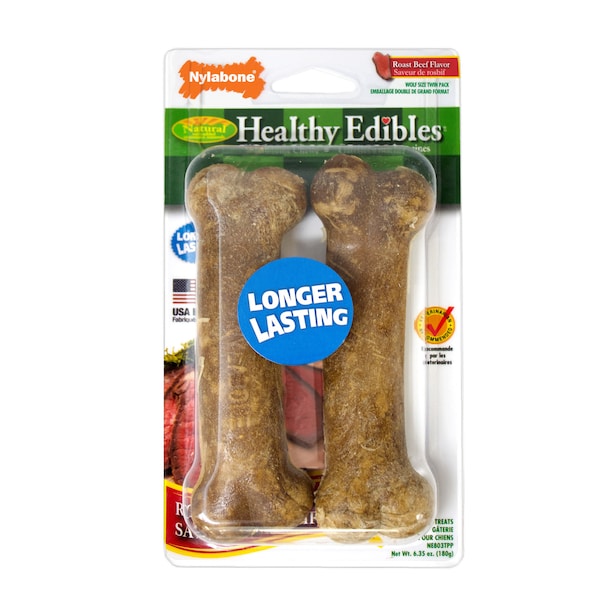 Nylabone Healthy Edibles Lng Lstng Beef Treats Wo - NE803TPP