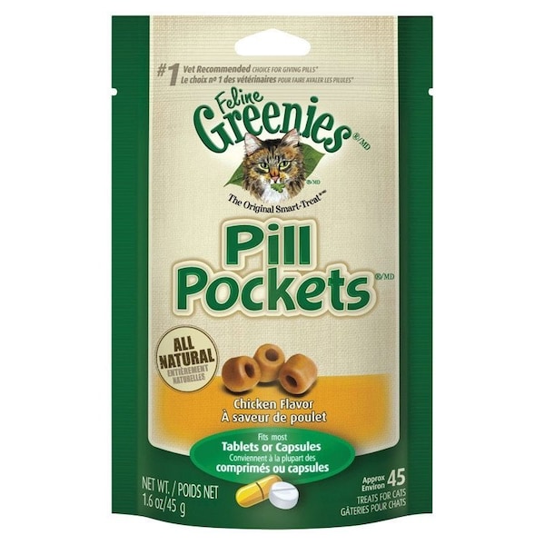 Greenies PILL POCKT CAT TREAT CHK, 45PK - 428261