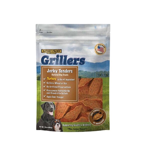 Savory Prime 16 oz  Grillers Turkey Tenders Dog Treat - 810359005638