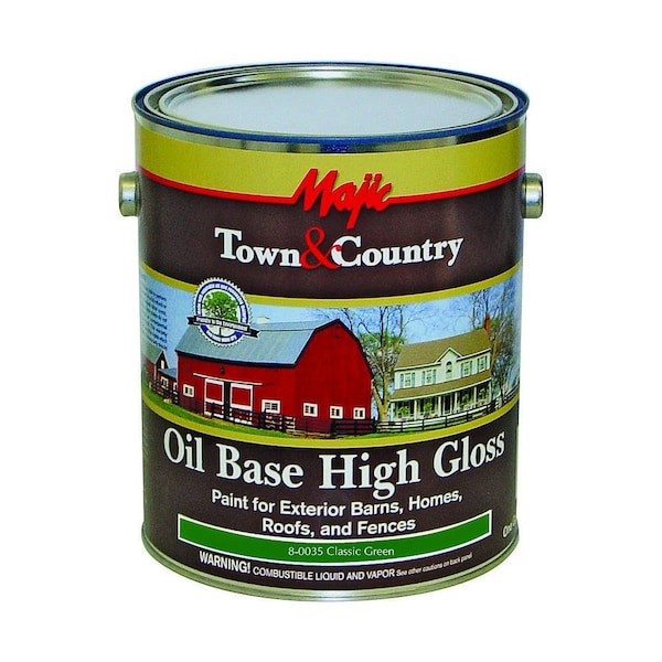 Majic Paints Barn and Fence Paint, High-Gloss, Classic Green, 1 gal Pail - 8-0035-1